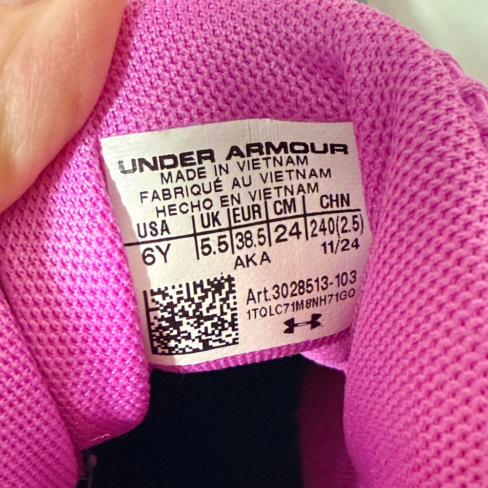 Under Armour Lockdown 6 Basketball Shoes Pink Black Purple 3028513-103 Youth 6Y - Picture 7 of 10